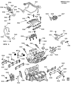 6-CYLINDER ENGINE Buick Regal 1993-1993 W ENGINE ASM-3.1L V6 PART 5 MANIFOLDS & RELATED PARTS (LH0/3.1T)