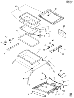 BODY MOLDINGS-SHEET METAL-REAR COMPARTMENT HARDWARE-ROOF HARDWARE Chevrolet Storm 1993-1993 RX SUNROOF (CF5)