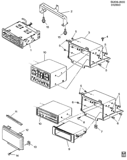 BODY MOUNTING-AIR CONDITIONING-AUDIO/ENTERTAINMENT Chevrolet Metro 1989-1994 M AUDIO SYSTEM RADIO