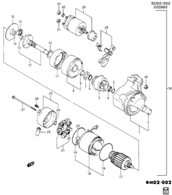 STARTER-GENERATOR-IGNITION-ELECTRICAL-LAMPS Chevrolet Metro 1992-1992 M69 STARTER MOTOR ,AUTOMATIC TRANSMISSION