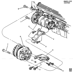 STARTER-GENERATOR-IGNITION-ELECTRICAL-LAMPS Cadillac Seville 1994-1997 EK GENERATOR MOUNTING (LD8/4.6Y,L37/4.6-9)