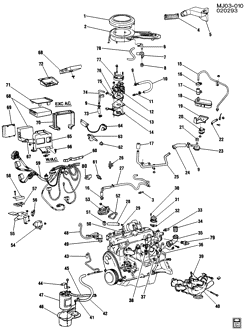 FUEL SYSTEM-EXHAUST-EMISSION SYSTEM Pontiac J2000 1983-1983 J EMISSION CONTROLS-L4 (LQ5/2.0P)(W/PULSAIR)