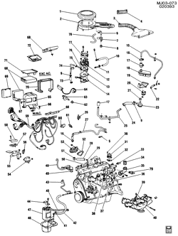 FUEL SYSTEM-EXHAUST-EMISSION SYSTEM Cadillac Cimarron 1983-1983 J EMISSION CONTROLS-L4 (LQ5/2.0P)(W/PULSAIR)