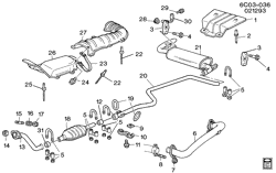 FUEL SYSTEM-EXHAUST-EMISSION SYSTEM Cadillac Funeral Coach 1991-1993 C EXHAUST SYSTEM-V8 4.9L (4.9B)(L26)