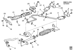 FUEL SYSTEM-EXHAUST-EMISSION SYSTEM Cadillac Seville 1993-1993 EK EXHAUST SYSTEM-DUAL EXHAUST (L26/4.9B)