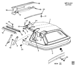 BODY WIRING-ROOF TRIM Chevrolet Camaro 1989-1989 F67 FOLDING TOP COVER CONVERTIBLE