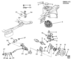 FRONT SUSPENSION-STEERING Buick Reatta 1992-1993 E SUSPENSION/FRONT & RELATED PARTS