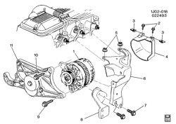 STARTER-GENERATOR-IGNITION-ELECTRICAL-LAMPS Chevrolet Cavalier 1994-1994 J GENERATOR MOUNTING (LN2/2.2-4)