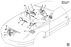 INTERIOR TRIM-FRONT SEAT TRIM-SEAT BELTS Pontiac Firebird 1993-1995 F INFLATABLE RESTRAINT SYSTEM