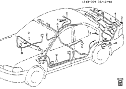 BODY WIRING-ROOF TRIM Chevrolet Prizm 1993-1997 S WIRING HARNESS/BODY PART 2