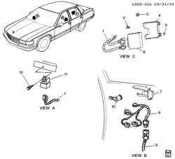 MOTOR DE ARRANQUE-GENERADOR-IGNICIÓN-SISTEMA ELÉCTRICO-LUCES Cadillac Fleetwood Brougham 1995-1996 D ALARM SYSTEM/ANTI THEFT (UA6)