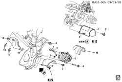 LÂMPADAS-ELÉTRICAS-IGNIÇÃO-GERADOR-MOTOR DE ARRANQUE Chevrolet Lumina 1991-1993 W GENERATOR MOUNTING (LQ1/3.4X)