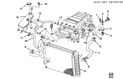 LUBRIFICAÇÃO - ARREFECIMENTO - GRADE DO RADIADOR Chevrolet Corsica 1993-1993 L HOSES & PIPES/RADIATOR-V6 3.1L (LH0/3.1T)