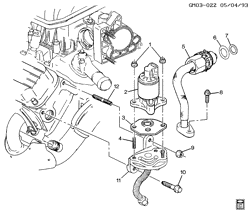 FUEL SYSTEM-EXHAUST-EMISSION SYSTEM Buick Lesabre 1994-1995 H E.G.R. VALVE & RELATED PARTS-V6 3.8L(L27)