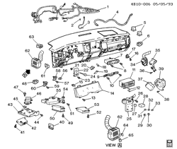 PARE-BRISE - ESSUI-GLACE - RÉTROVISEURS - TABLEAU DE BOR - CONSOLE - PORTES Buick Roadmaster Sedan 1994-1996 B INSTRUMENT PANEL PART 2