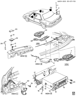 BODY MOUNTING-AIR CONDITIONING-AUDIO/ENTERTAINMENT Chevrolet Lumina 1992-1994 W69 AUDIO SYSTEM