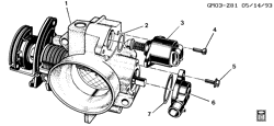 FUEL SYSTEM-EXHAUST-EMISSION SYSTEM Buick Somerset 1994-1995 N THROTTLE BODY (L82/3.1M)