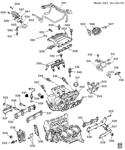 MOTOR 6 CILINDROS Chevrolet Lumina 1994-1994 W ENGINE ASM-3.1L V6 PART 5 MANIFOLDS & RELATED PARTS (LH0/3.1T)