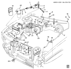 BODY MOUNTING-AIR CONDITIONING-AUDIO/ENTERTAINMENT Cadillac Seville 1994-1995 EK A/C REFRIGERATION SYSTEM (LD8/4.6Y,L37/4.6-9)