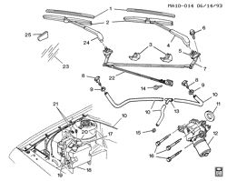 PARE-BRISE - ESSUI-GLACE - RÉTROVISEURS - TABLEAU DE BOR - CONSOLE - PORTES Buick Century 1994-1996 A WIPER SYSTEM/WINDSHIELD