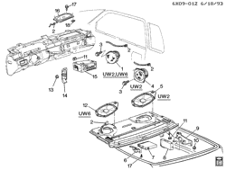 BODY MOUNTING-AIR CONDITIONING-AUDIO/ENTERTAINMENT Cadillac Seville 1994-1995 KD,KF AUDIO SYSTEM