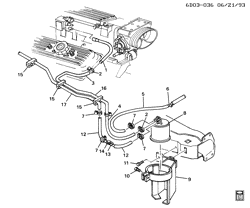 FUEL SYSTEM-EXHAUST-EMISSION SYSTEM Buick Roadmaster Sedan 1994-1996 B VAPOR CANISTER & RELATED PARTS-V8
