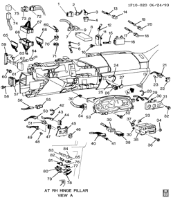 WINDSHIELD-WIPER-MIRRORS-INSTRUMENT PANEL-CONSOLE-DOORS Chevrolet Camaro 1994-1995 F INSTRUMENT PANEL PART 2