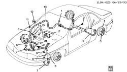 ТОРМОЗА Chevrolet Corsica 1994-1996 L BRAKE ELECTRICAL SYSTEM ANTI-LOCK