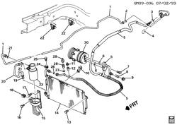 BODY MOUNTING-AIR CONDITIONING-AUDIO/ENTERTAINMENT Chevrolet Corsica 1994-1996 L A/C REFRIGERATION SYSTEM-V6-3.1L (L82/3.1M)
