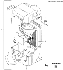 BODY MOUNTING-AIR CONDITIONING-AUDIO/ENTERTAINMENT Chevrolet Sprint 1989-1994 M A/C EVAPORATOR ASM