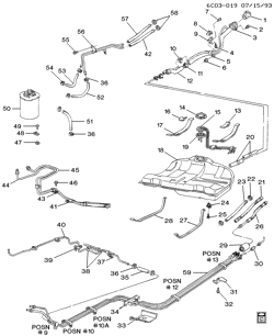 FUEL SYSTEM-EXHAUST-EMISSION SYSTEM Cadillac Funeral Coach 1985-1987 C FUEL SUPPLY SYSTEM-V8 4.1L (4.1-8)(LT8)