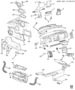 BODY MOUNTING-AIR CONDITIONING-AUDIO/ENTERTAINMENT Buick Skylark 1994-1995 N AIR DISTRIBUTION SYSTEM