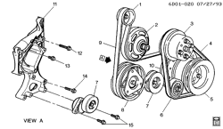 COOLING SYSTEM-GRILLE-OIL SYSTEM Cadillac Fleetwood Brougham 1995-1996 D PULLEYS & BELTS-ACCESSORY DRIVE