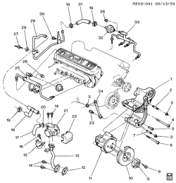 FUEL SYSTEM-EXHAUST-EMISSION SYSTEM Chevrolet Camaro 1988-1988 F A.I.R. PUMP & RELATED PARTS-V8 (LB9/L98/LO3)