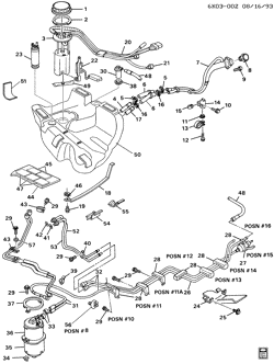 FUEL SYSTEM-EXHAUST-EMISSION SYSTEM Cadillac Seville 1994-1994 KD FUEL SUPPLY SYSTEM (L26/4.9B)