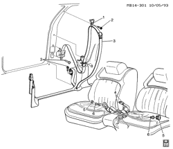 INTERIOR TRIM-FRONT SEAT TRIM-SEAT BELTS Buick Estate Wagon 1992-1996 B SEAT BELTS FRONT