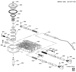 АВТОМАТИЧЕСКАЯ КОРОБКА ПЕРЕДАЧ Cadillac Eldorado 1995-1997 EK AUTOMATIC TRANSMISSION (MH1) PART 6 HM 4T80-E LOWER CONTROL VALVE ASSEMBLY