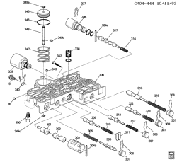 АВТОМАТИЧЕСКАЯ КОРОБКА ПЕРЕДАЧ Cadillac Allante 1993-1993 V AUTOMATIC TRANSMISSION (MH1) PART 5 HM 4T80-E UPPER CONTROL VALVE ASSEMBLY