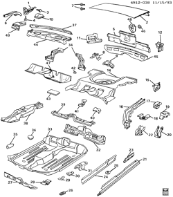 BODY MOLDINGS-SHEET METAL-REAR COMPARTMENT HARDWARE-ROOF HARDWARE Buick Somerset 1993-1998 N SHEET METAL/BODY PART 3-UNDERBODY & REAR END