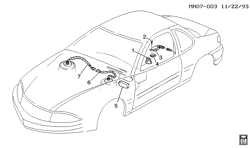 CHÂSSIS - RESSORTS - PARE-CHOCS - AMORTISSEURS Buick Skylark 1992-1993 N SUSPENSION CONTROLS/ELECTRONIC (FX3)