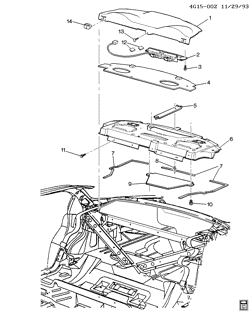 REAR SEAT TRIM-CARPET Buick Riviera 1995-1999 G TRIM/BACK WINDOW SHELF