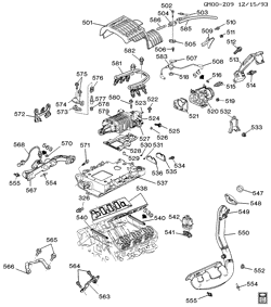 6-CYLINDER ENGINE Pontiac Bonneville 1995-1995 H ENGINE ASM-3.8L V6 PART 5 MANIFOLD AND FUEL RELATED PARTS (L67/3.8-1)