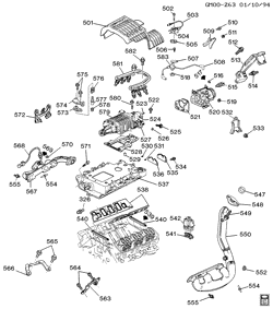 6-CYLINDER ENGINE Pontiac Bonneville 1993-1994 H ENGINE ASM-3.8L V6 PART 5 MANIFOLD AND FUEL RELATED PARTS (L67/3.8-1)