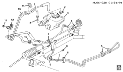 FRONT SUSPENSION-STEERING Chevrolet Monte Carlo 1995-1997 W STEERING HYDRAULIC SYSTEM (LQ1/3.4X)