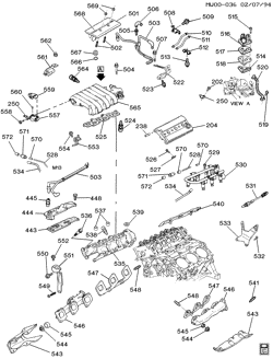 6-CYLINDER ENGINE Chevrolet Lumina 1994-1994 W ENGINE ASM-3.4L V6 PART 5 MANIFOLDS AND FUEL RELATED PARTS (LQ1/3.4X)