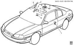 REAR GLASS-SEAT PARTS-ADJUSTER Chevrolet Lumina 2000-2001 W69 LAMPS/INTERIOR