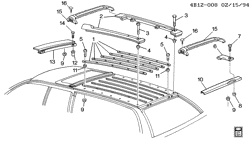 BODY MOLDINGS-SHEET METAL-REAR COMPARTMENT HARDWARE-ROOF HARDWARE Buick Estate Wagon 1994-1996 B35 LUGGAGE CARRIER/ROOF