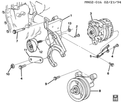 STARTER-GENERATOR-IGNITION-ELECTRICAL-LAMPS Buick Somerset 1993-1994 N GENERATOR MOUNTING-L4-2.3L (L40/2.3-3)