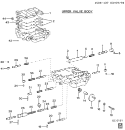 АВТОМАТИЧЕСКАЯ КОРОБКА ПЕРЕДАЧ Chevrolet Prizm 1993-1995 S AUTOMATIC TRANSAXLE UPPER VALVE BODY(MX1)