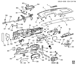 PARE-BRISE - ESSUI-GLACE - RÉTROVISEURS - TABLEAU DE BOR - CONSOLE - PORTES Chevrolet Caprice 1994-1996 B INSTRUMENT PANEL PART 1